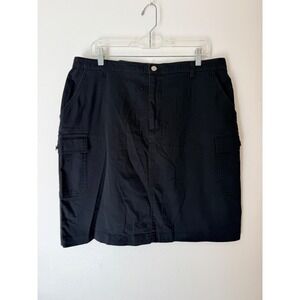 Cherokee Outfitters Black Cargo Skirt Womens Size 14 16 Knee Length